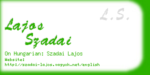 lajos szadai business card